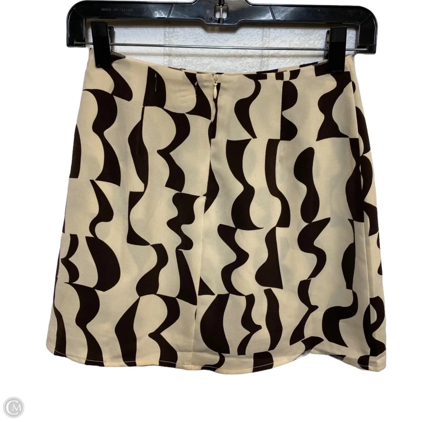 Skort By Vestique In Brown & Cream, Size: Xs