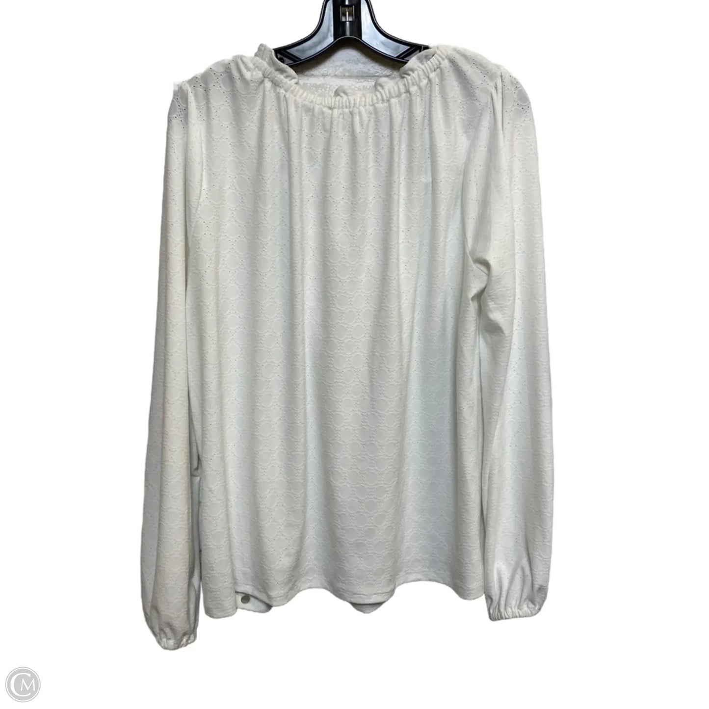 Top Long Sleeve Designer By Michael Kors In White, Size: Xl