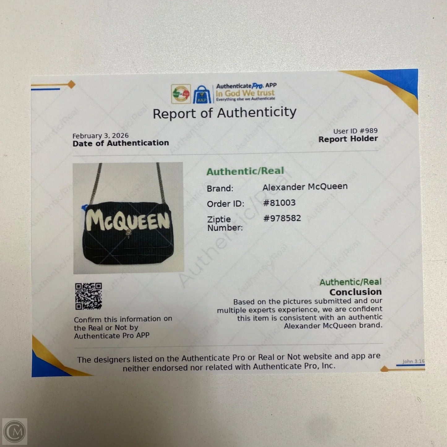 Handbag Luxury Designer By Alexander Mcqueen, Size: Small