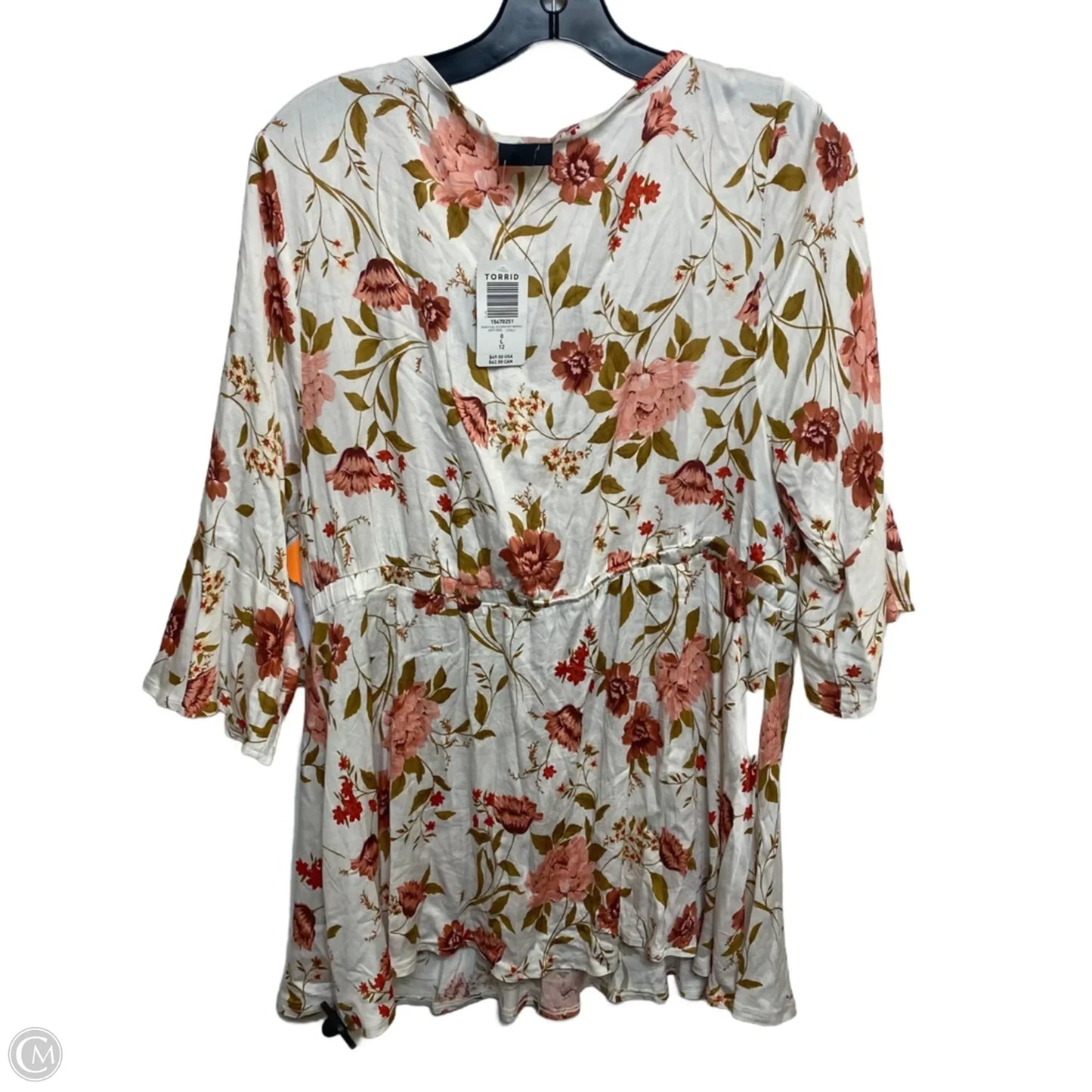 Top Short Sleeve By Torrid In Brown & White, Size: L