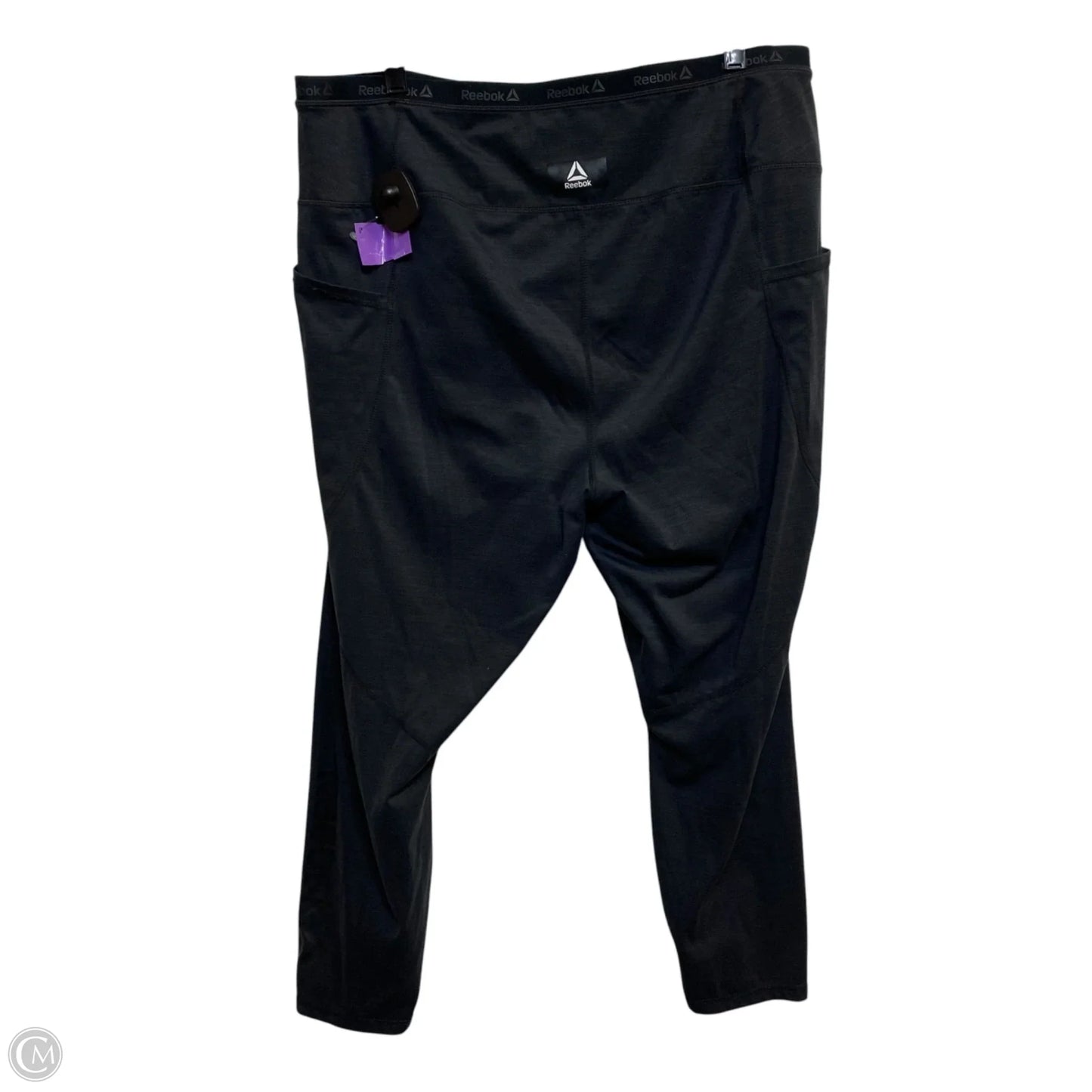Athletic Leggings By Reebok In Grey, Size: Xxl