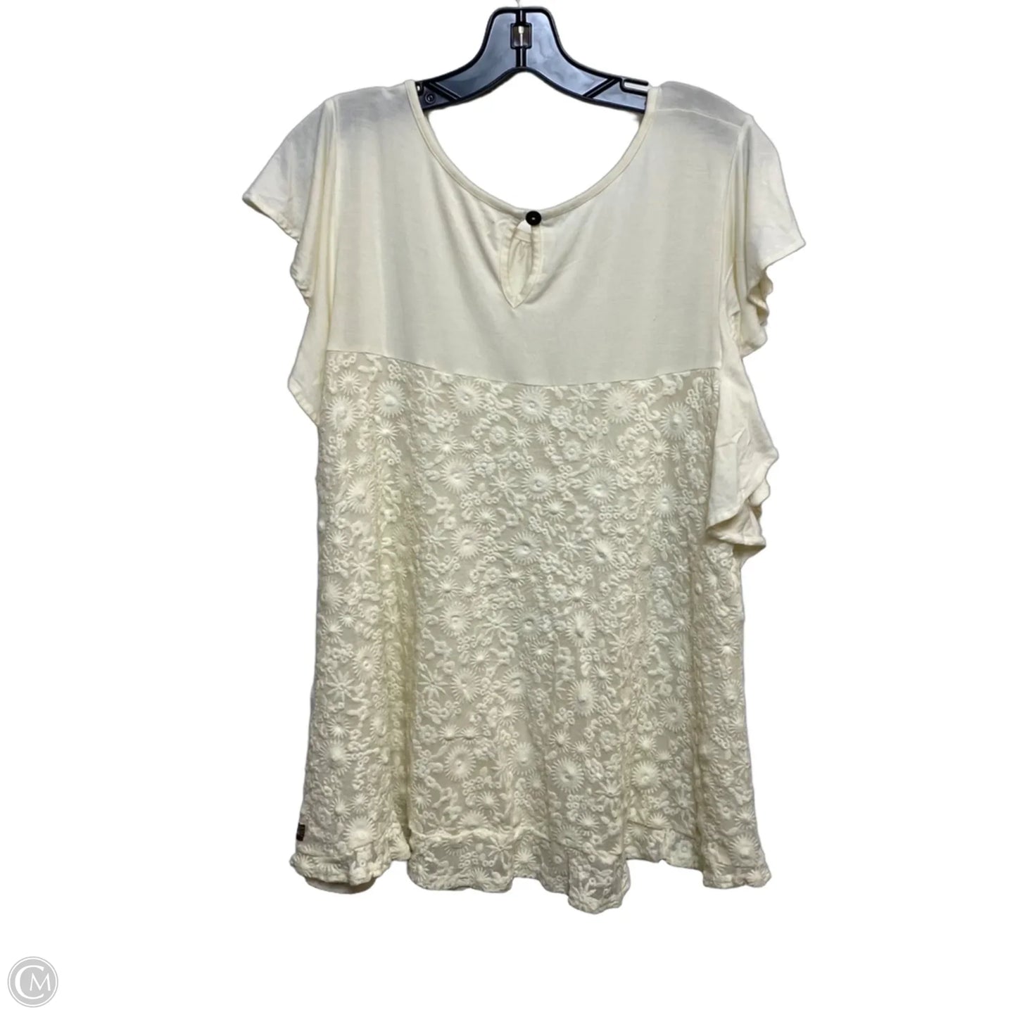 Top Short Sleeve By Matilda Jane In Cream, Size: L