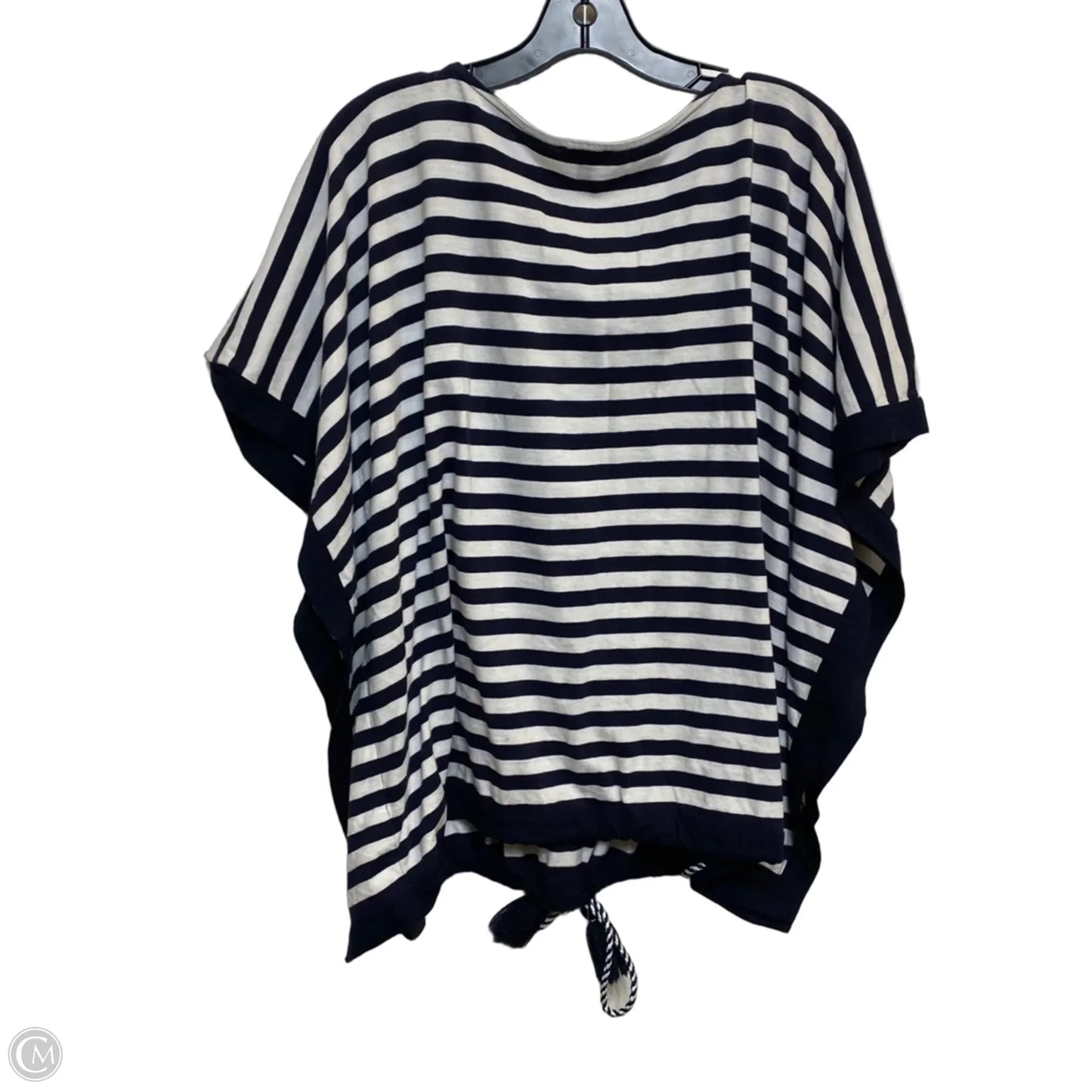 Top Short Sleeve By Talbots In Blue & White, Size: S