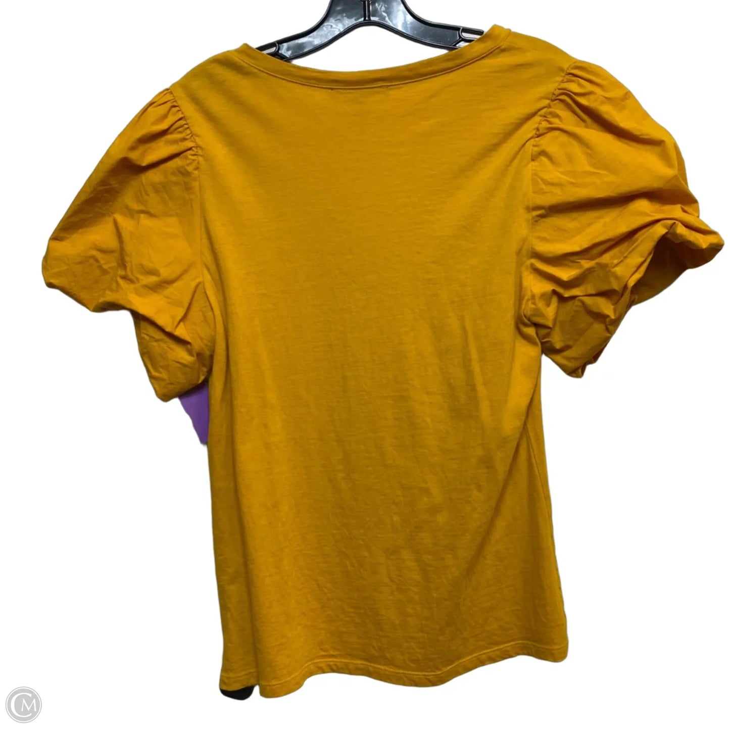 Top Short Sleeve By Inc In Yellow, Size: L