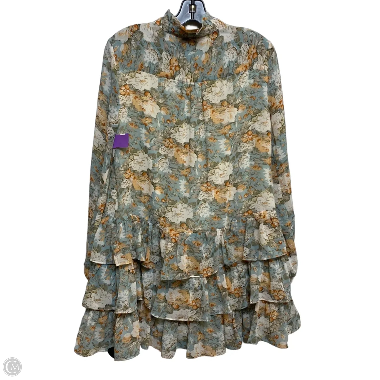 Dress Casual Short By En Saison In Blue & Orange, Size: S