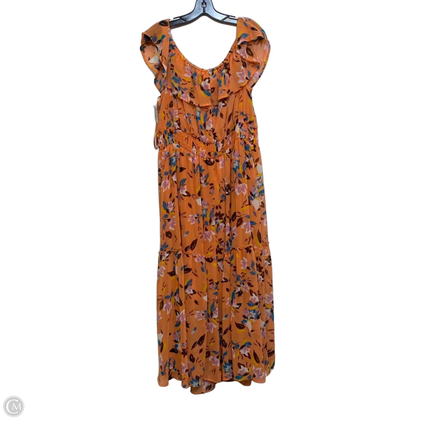 Dress Casual Maxi By Lane Bryant In Orange & Pink, Size: 1x
