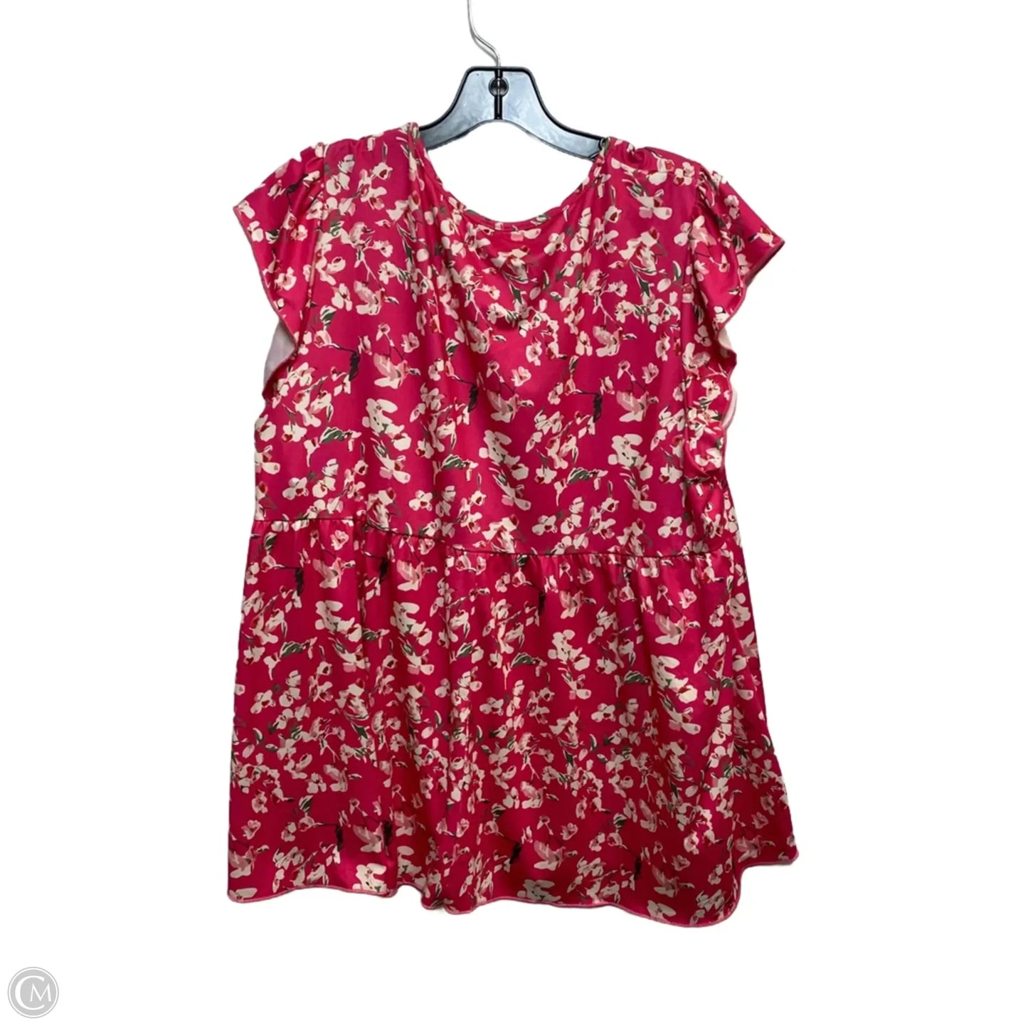 Top Short Sleeve By Shein In Pink, Size: 1x