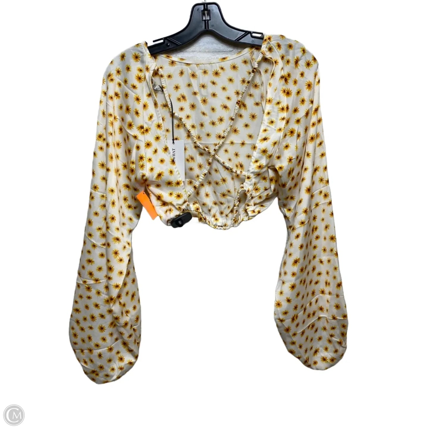 Blouse Long Sleeve By We Wore What In Yellow, Size: Xs