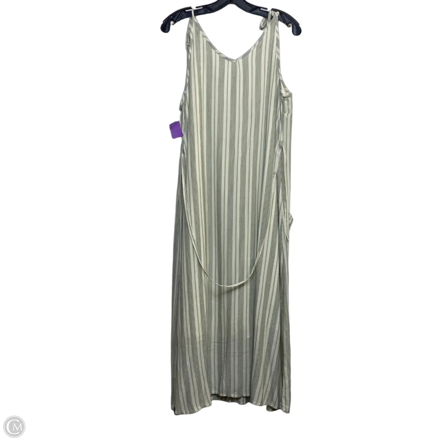 Dress Casual Maxi By Dip In Green & White, Size: L