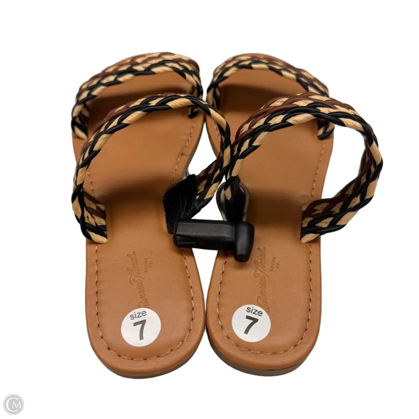 Sandals Flats By Universal Thread In Brown & Green, Size: 7