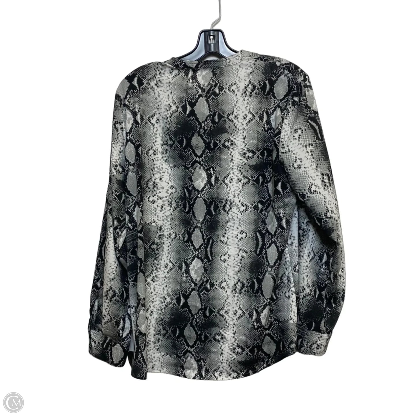 Top Long Sleeve Designer By Karl Lagerfeld In Grey, Size: L