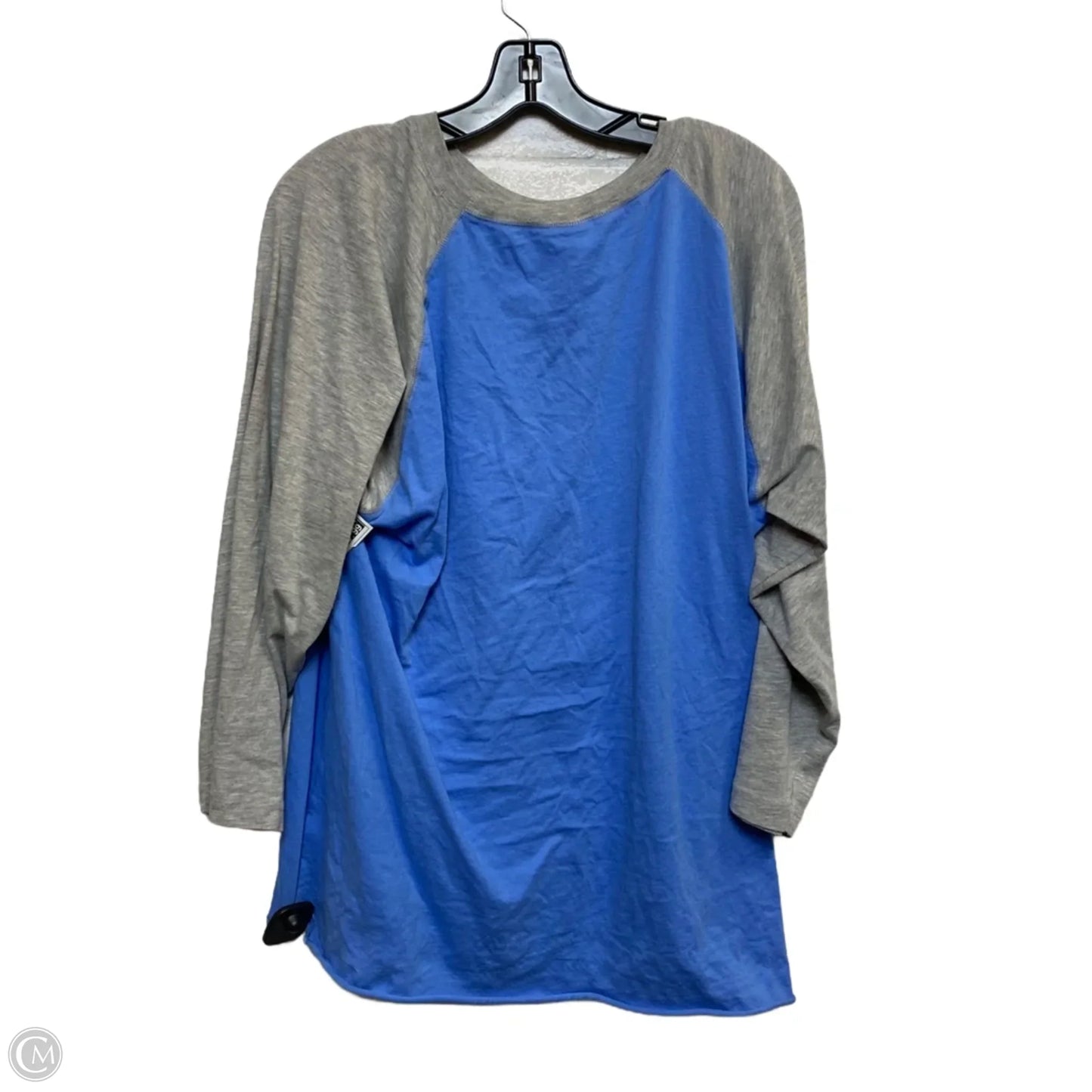 Top 3/4 Sleeve By Live and Tell In Blue & Grey, Size: 2x