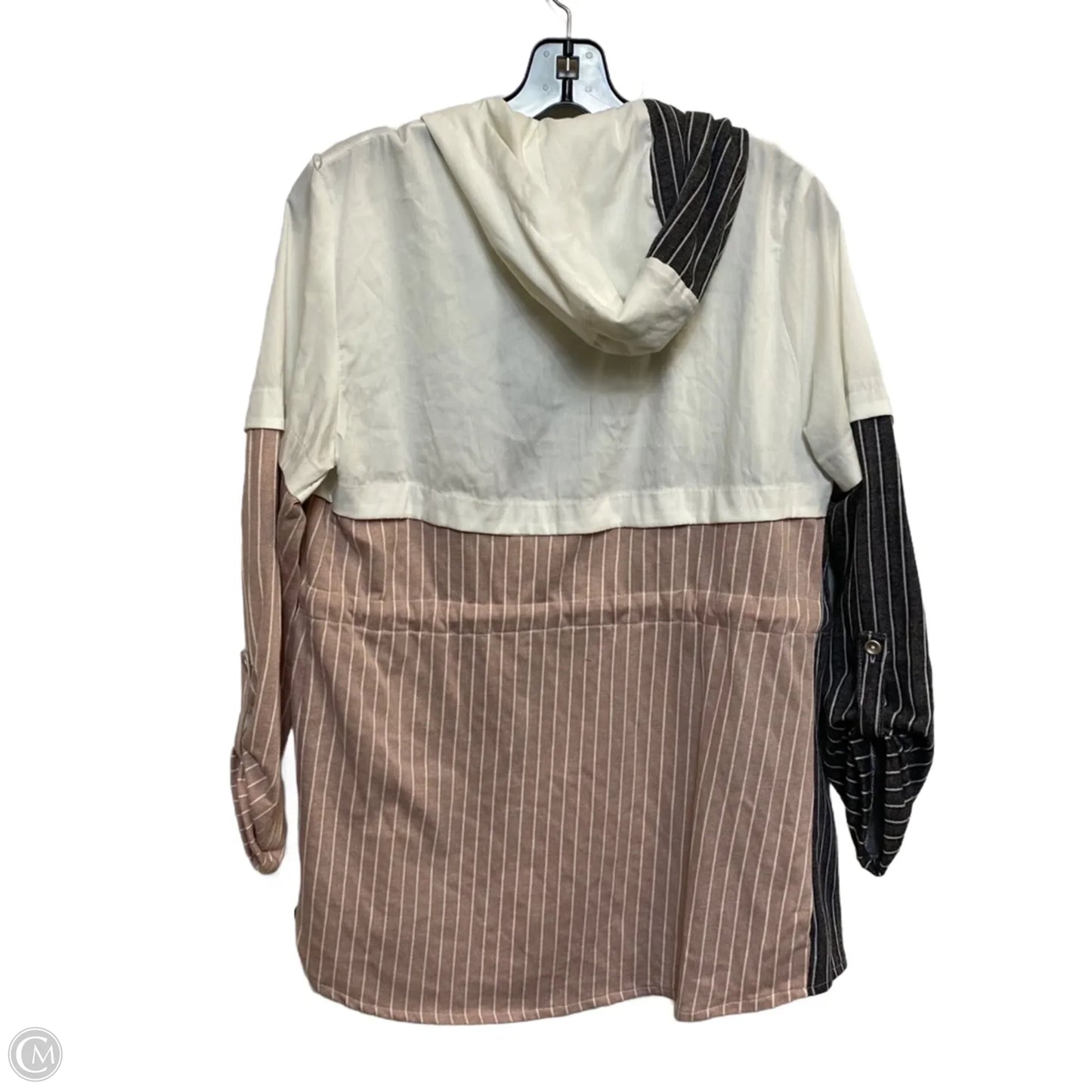 Top Long Sleeve By Alma In Pink & White, Size: Xl