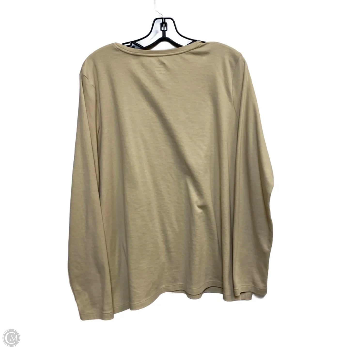 Top Long Sleeve Basic By Kim Rogers In Cream, Size: Xxl