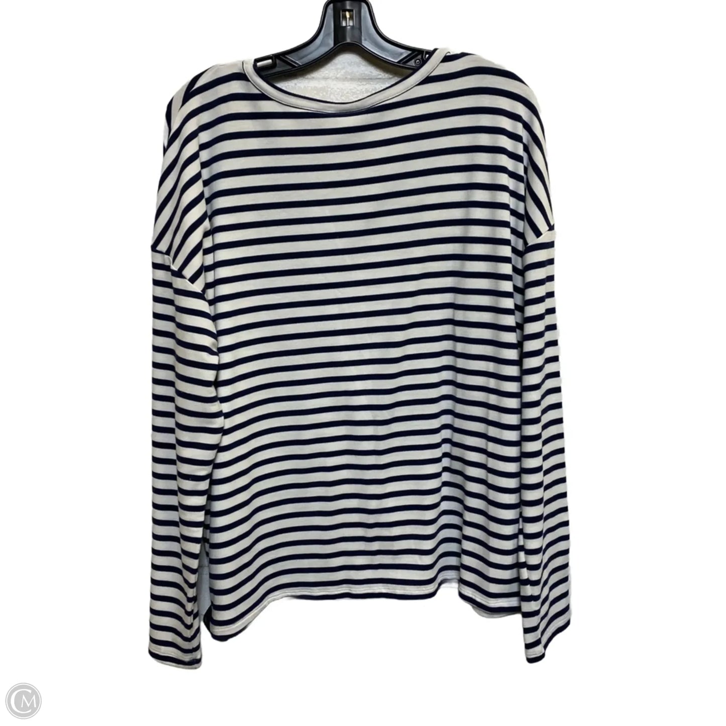 Top Long Sleeve By Wonderly In Blue & White, Size: Xl