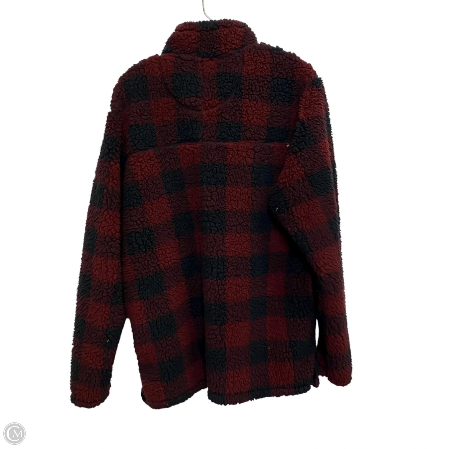 Sweatshirt Collar By Alpine Sherpa In Black & Red, Size: L