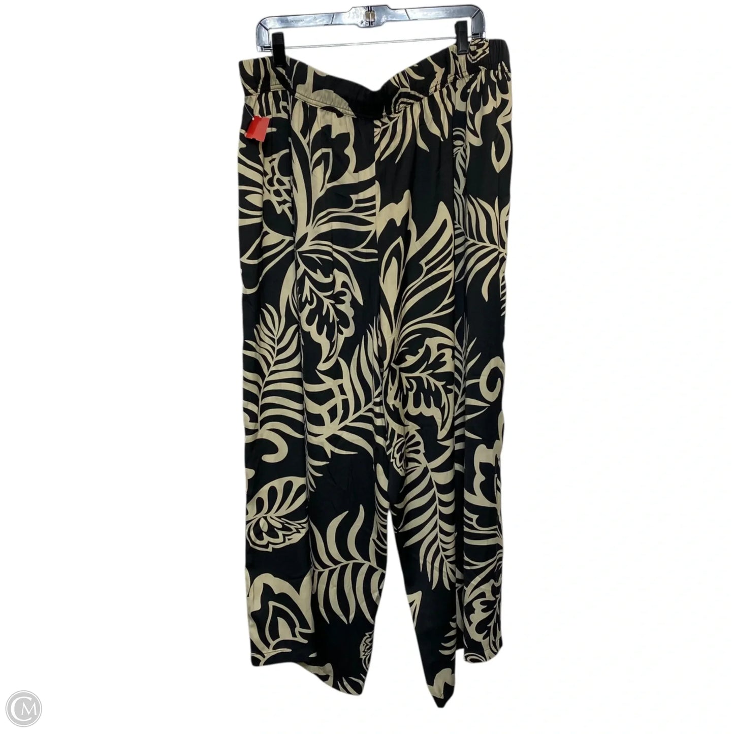 Pants Wide Leg By Adrianna Papell In Black & Cream, Size: 2x