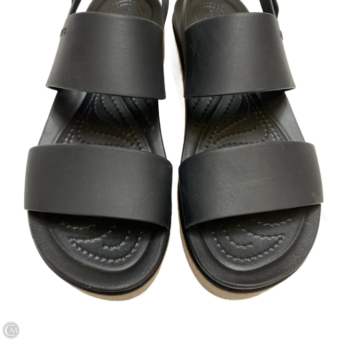 Sandals Heels Platform By Crocs In Black, Size: 9