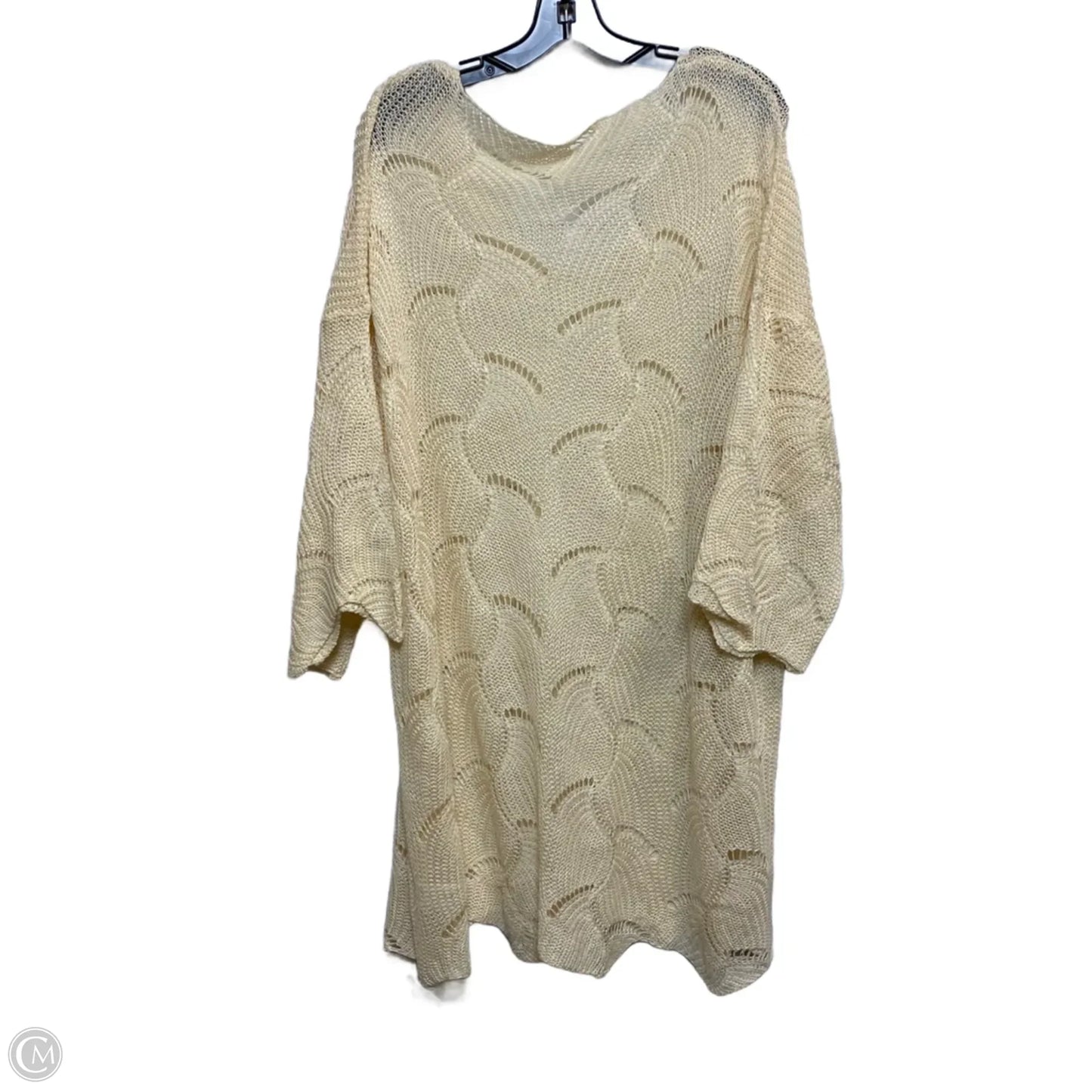 Sweater Short Sleeve By Clothes Mentor In Cream, Size: 3x