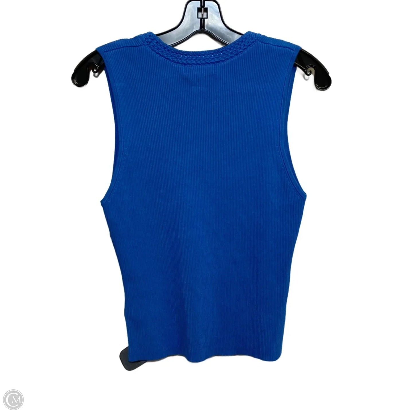 Top Sleeveless Designer By Halston In Blue, Size: M