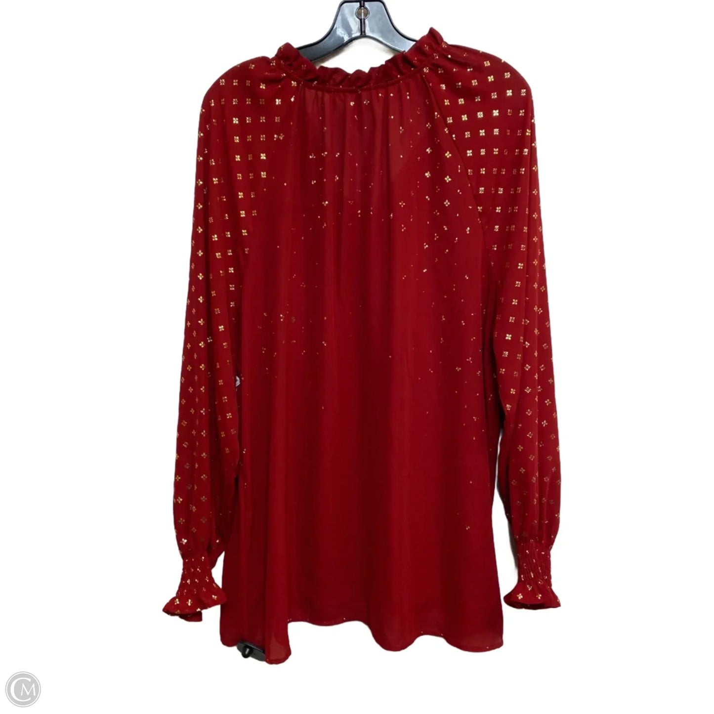 Top Long Sleeve By Time And Tru In Red, Size: Xxl