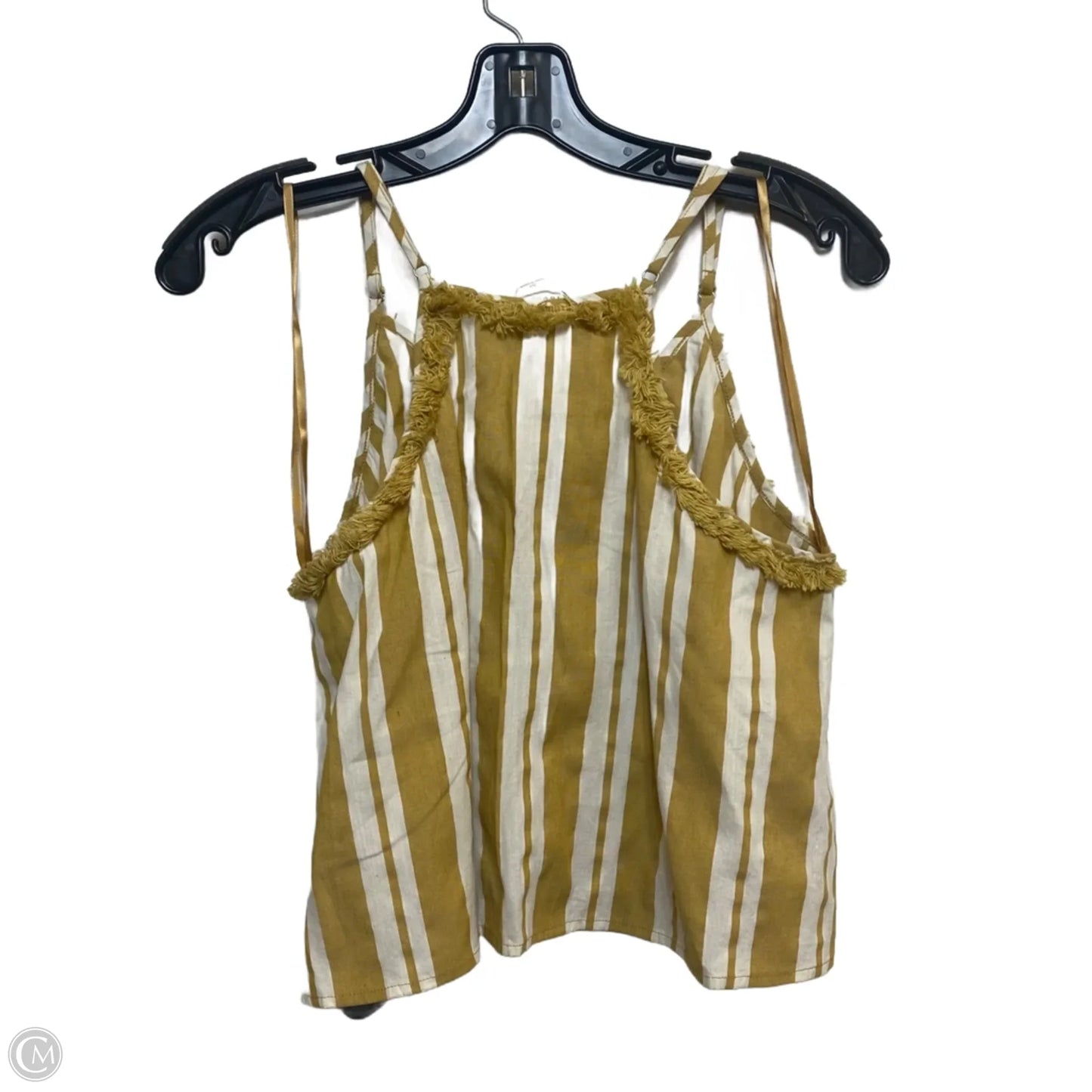 Top Sleeveless By Loveriche In White & Yellow, Size: M