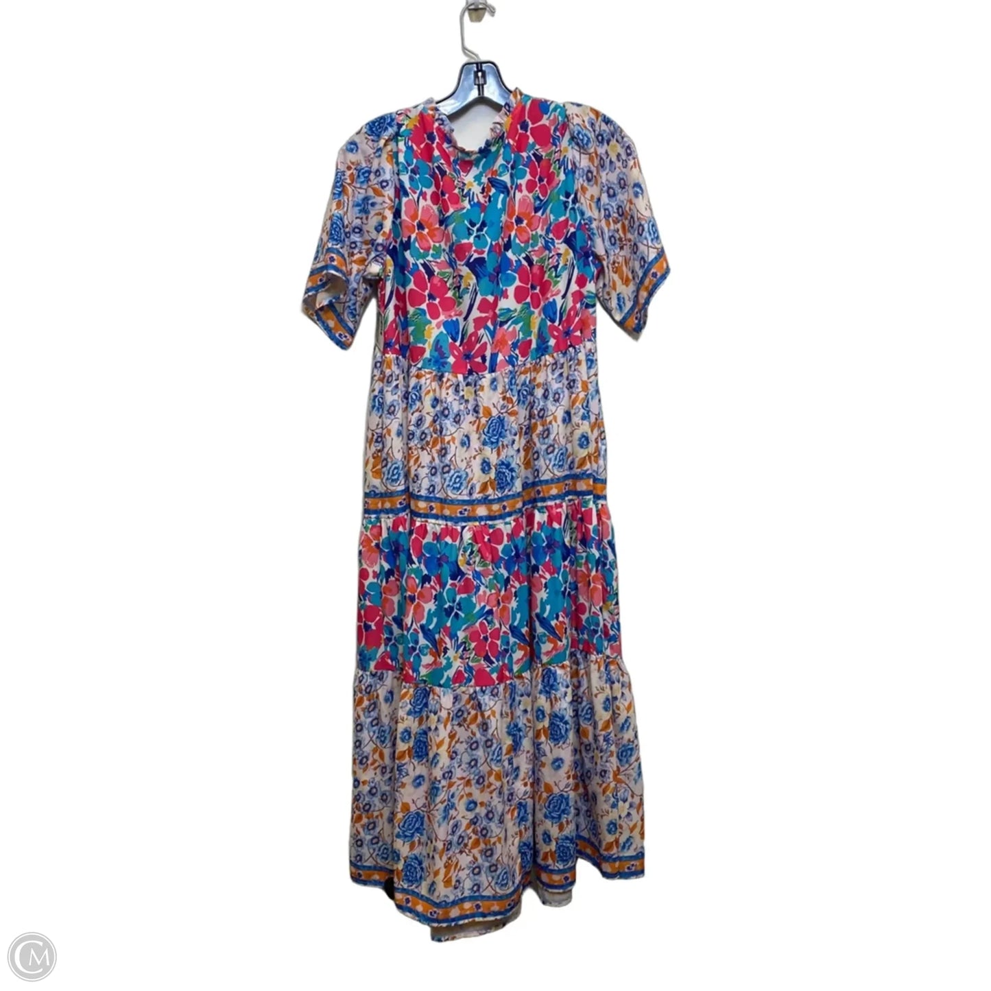 Dress Casual Midi By Clothes Mentor In Blue & Pink, Size: M
