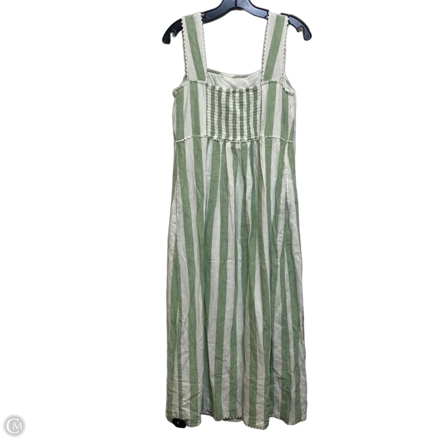 Dress Casual Midi By Crown And Ivy In Green & White, Size: S