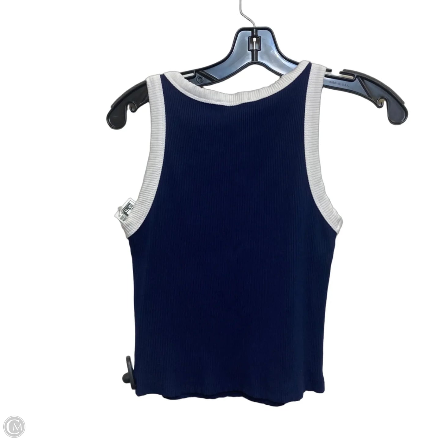 Top Sleeveless Basic By Faded Rose In Blue & White, Size: L
