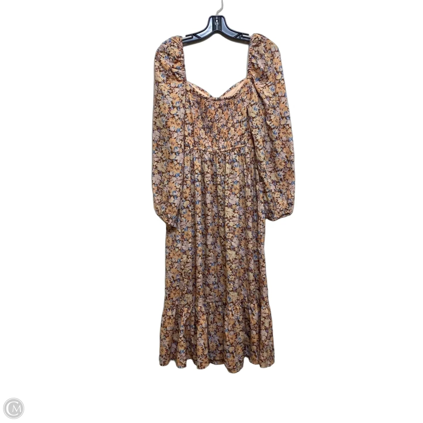 Dress Casual Maxi By Band Of The Free In Brown & Orange, Size: M
