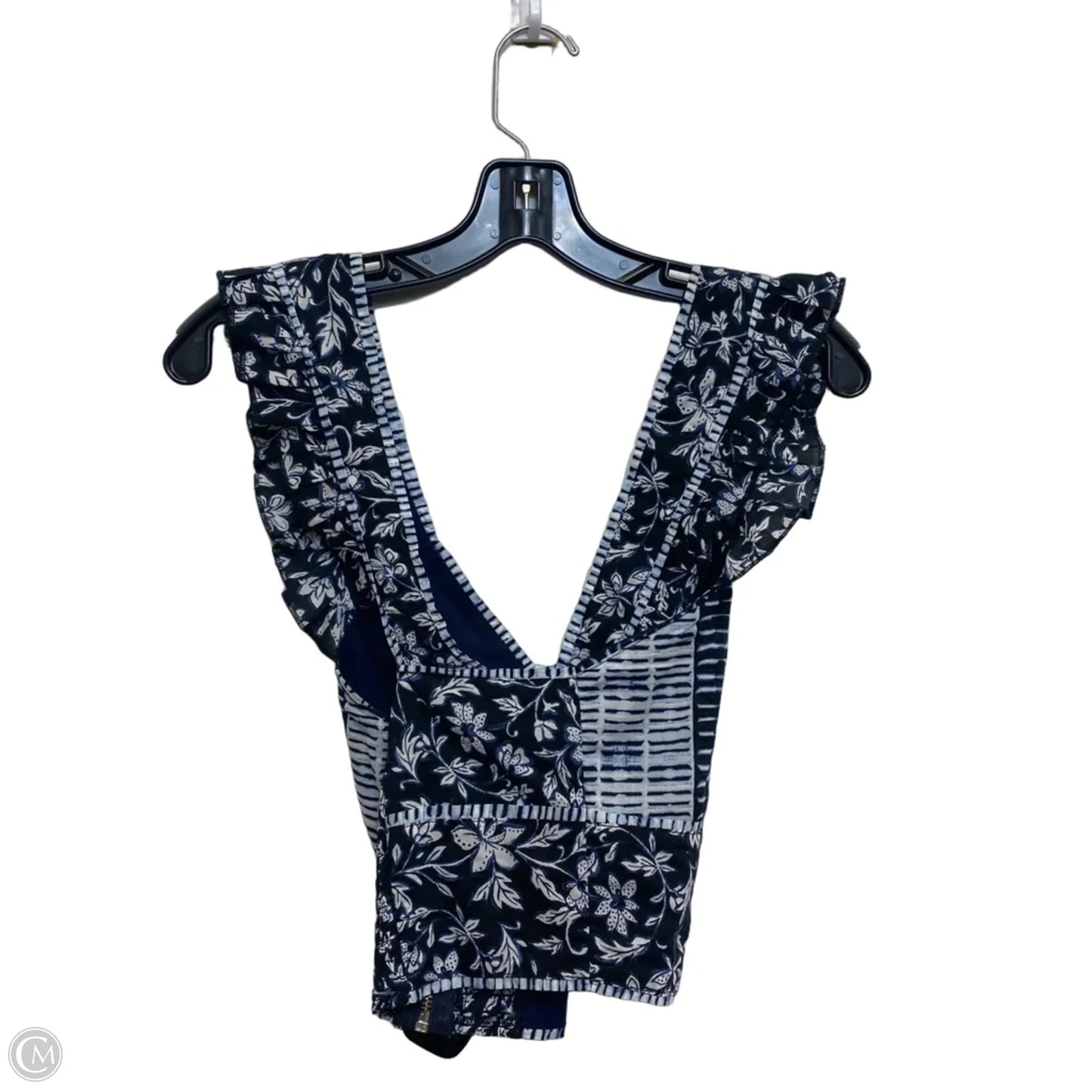 Top Sleeveless By Chelsea And Violet In Black & Blue, Size: Xs