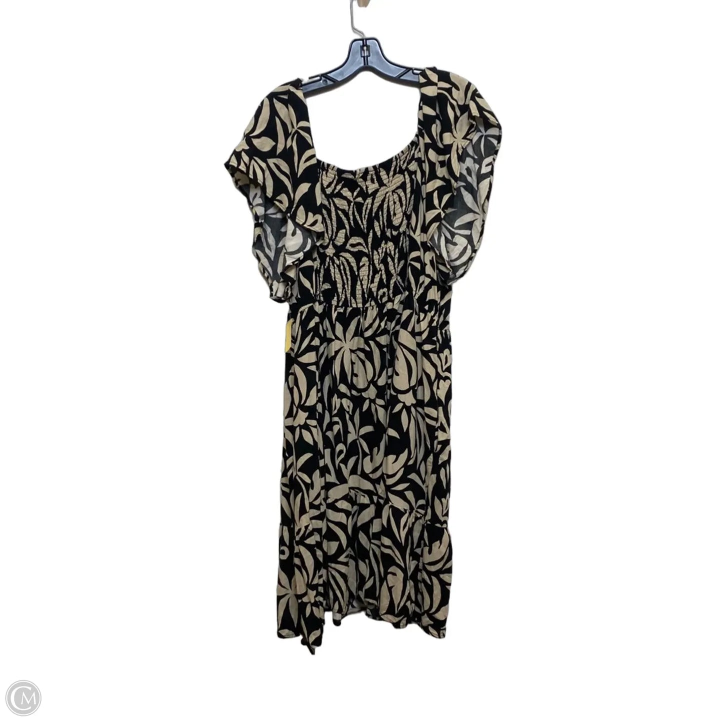 Dress Casual Short By Terra & Sky In Black & Cream, Size: 4x