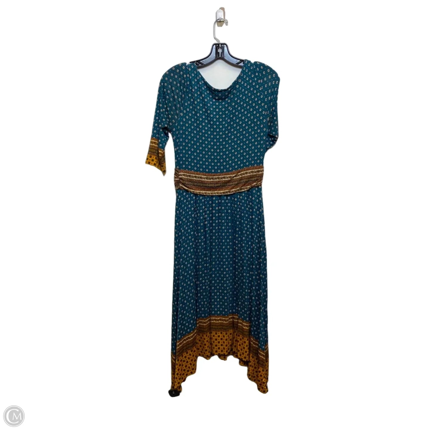 Dress Casual Midi By Maeve In Blue & Yellow, Size: M