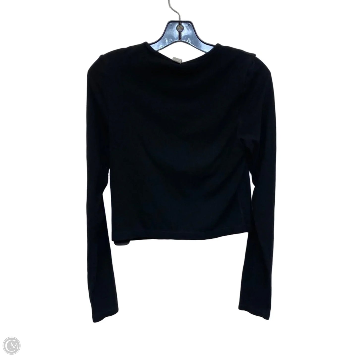 Athletic Top Long Sleeve Collar By Yogalicious In Black, Size: M