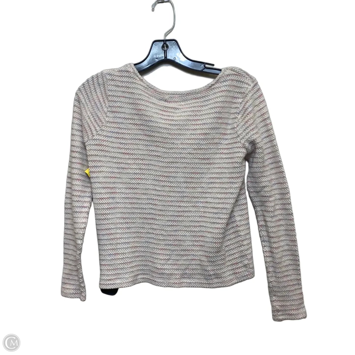 Top Long Sleeve By Madewell In Pink & White, Size: S