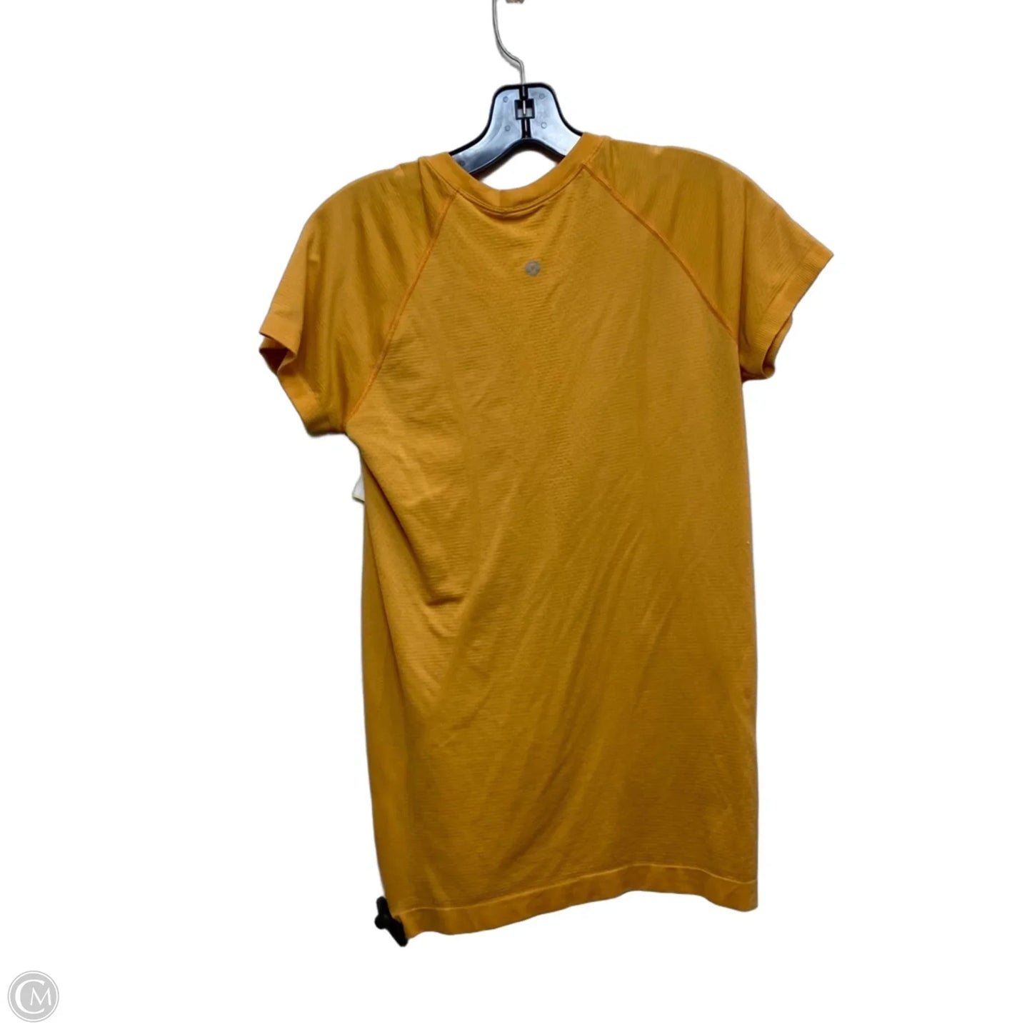 Athletic Top Short Sleeve Designer By Lululemon In Orange, Size: M