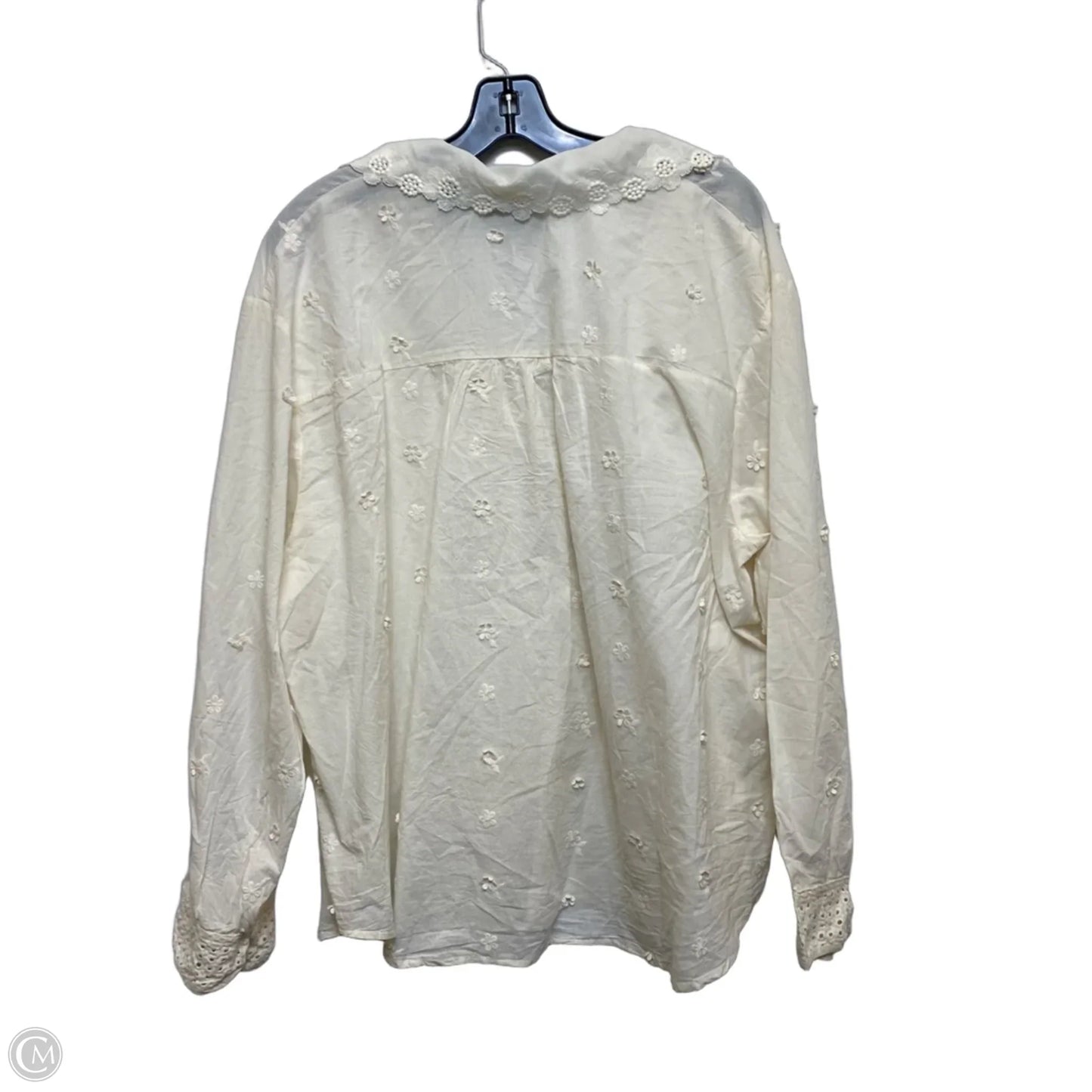 Top Long Sleeve By Liv Los Angeles In Cream, Size: 3x