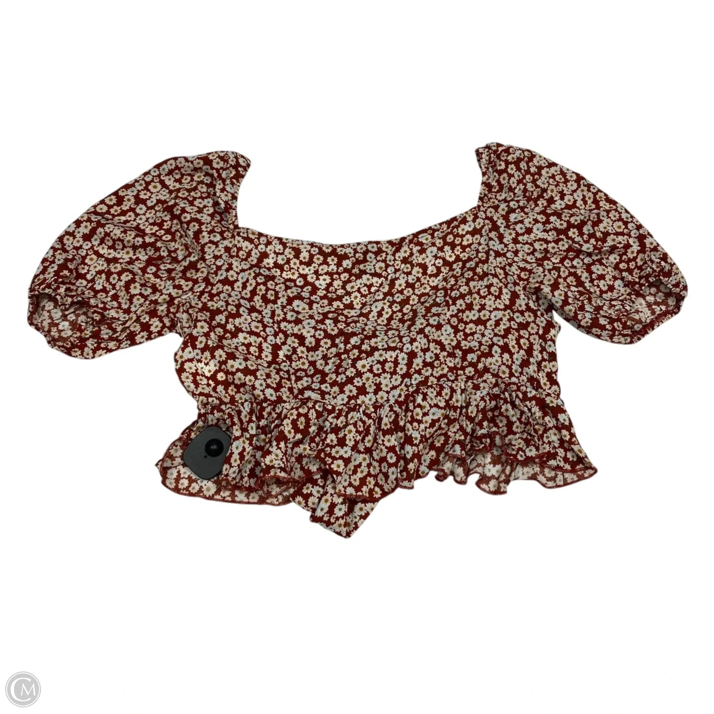 Top Short Sleeve By Shein In Red & White, Size: S