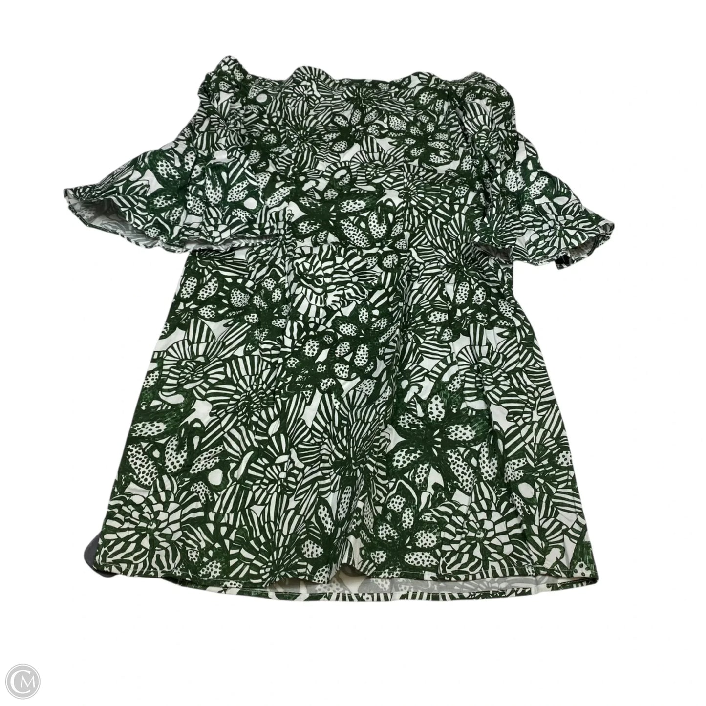 Dress Casual Short By H&m In Green & White, Size: S