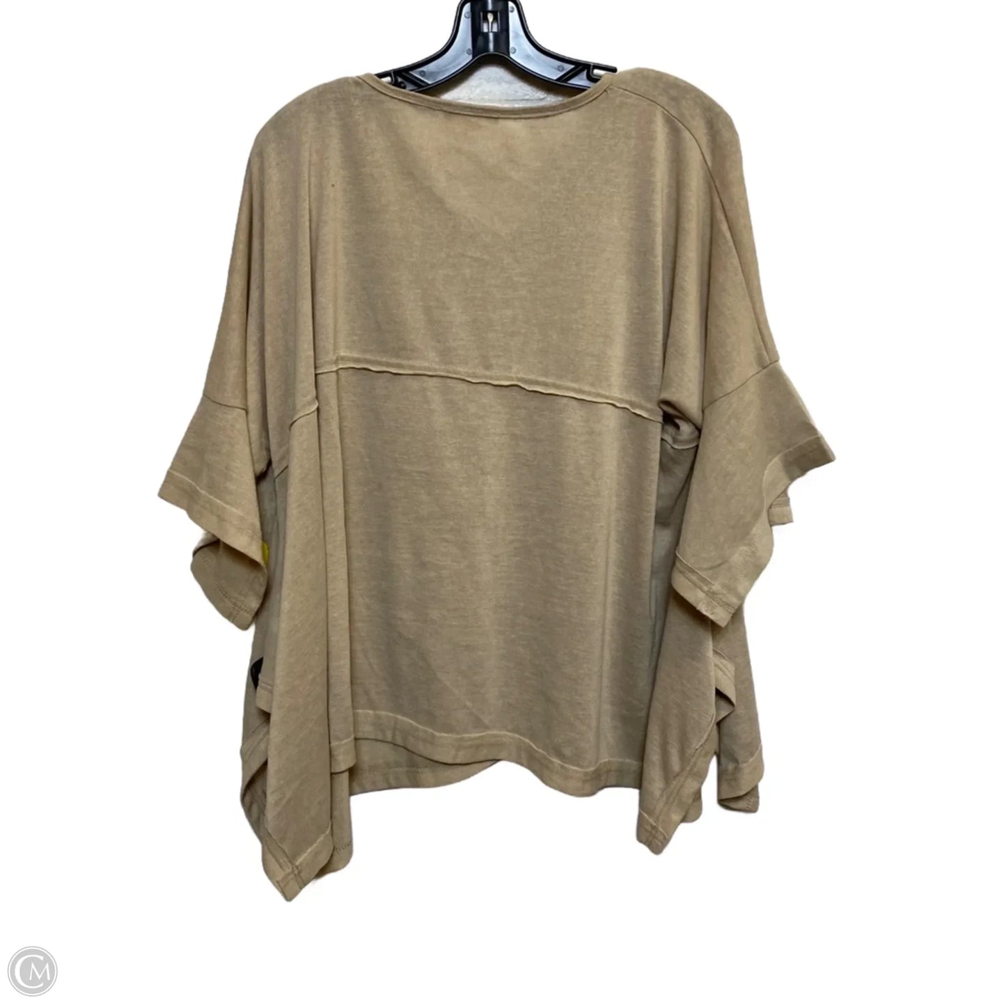 Top Short Sleeve By Easel In Brown, Size: L