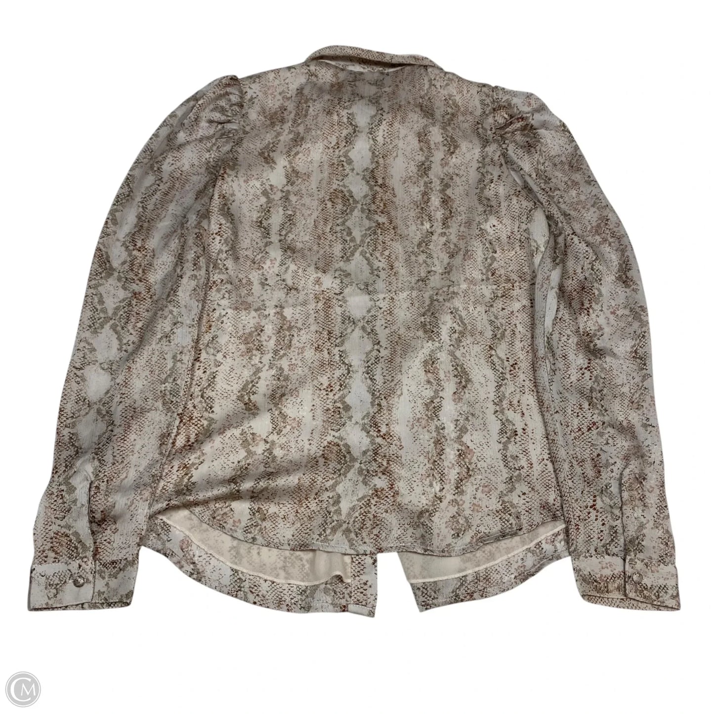 Top Long Sleeve By Vici In Snakeskin Print, Size: Xs