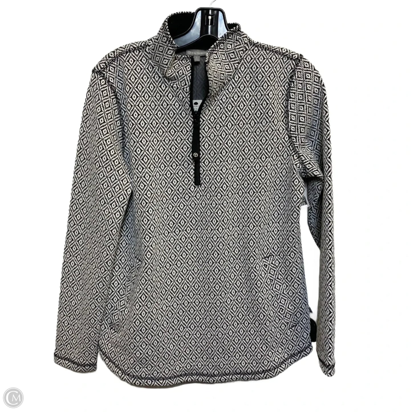 Athletic Sweatshirt Collar By Talbots In Black & White, Size: S