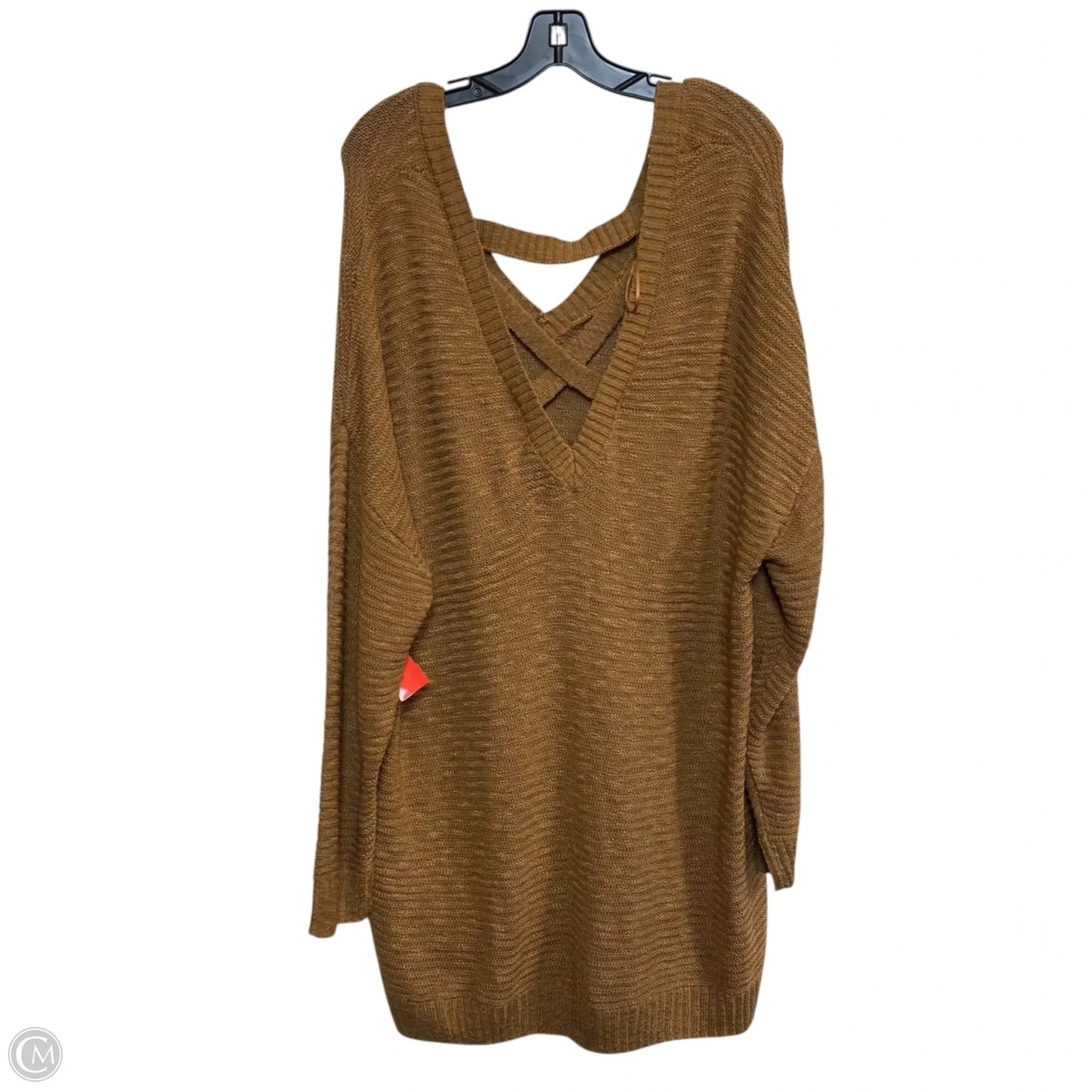 Top Long Sleeve By Pink Rose In Brown, Size: 4x