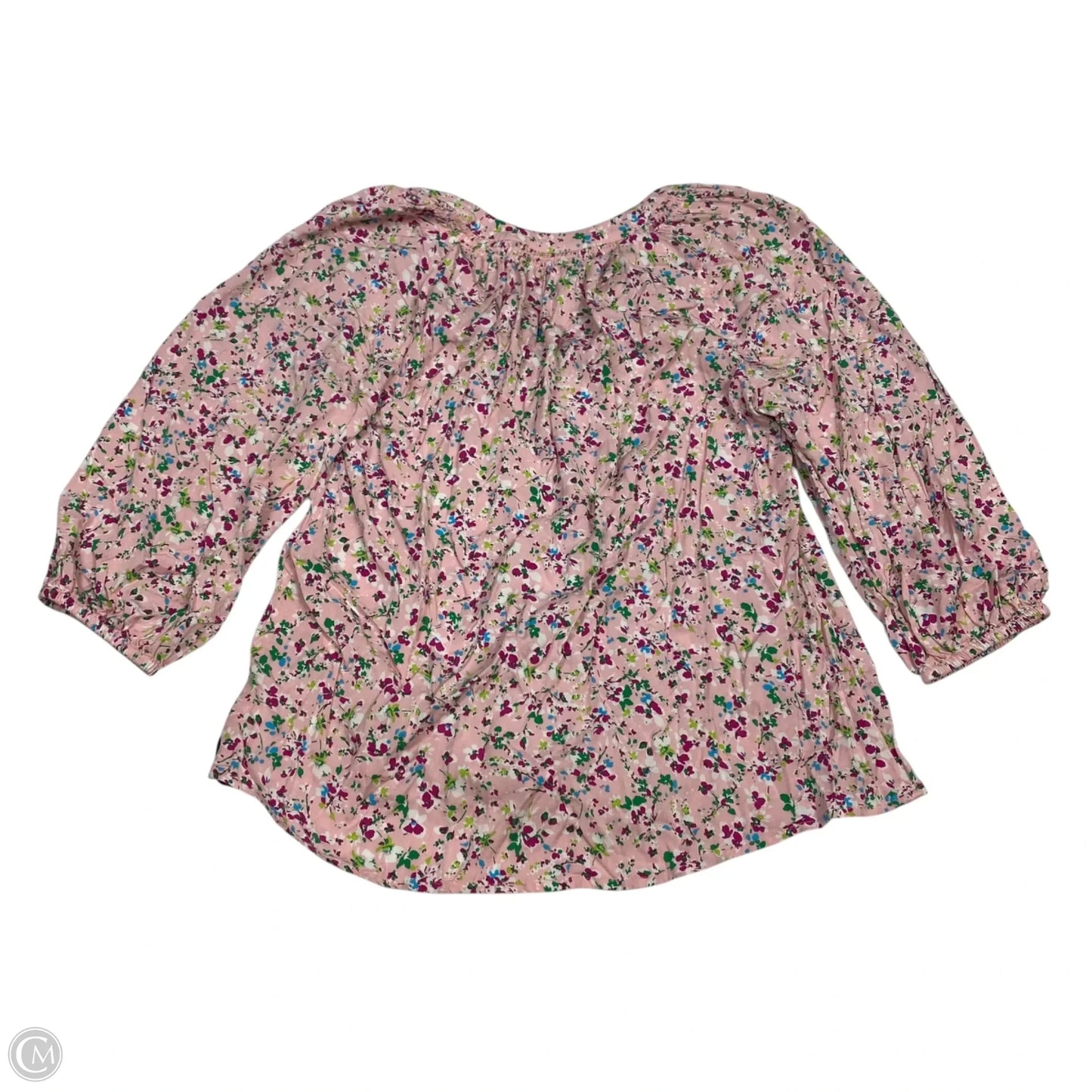 Top 3/4 Sleeve By Crown And Ivy In Green & Pink, Size: Xs