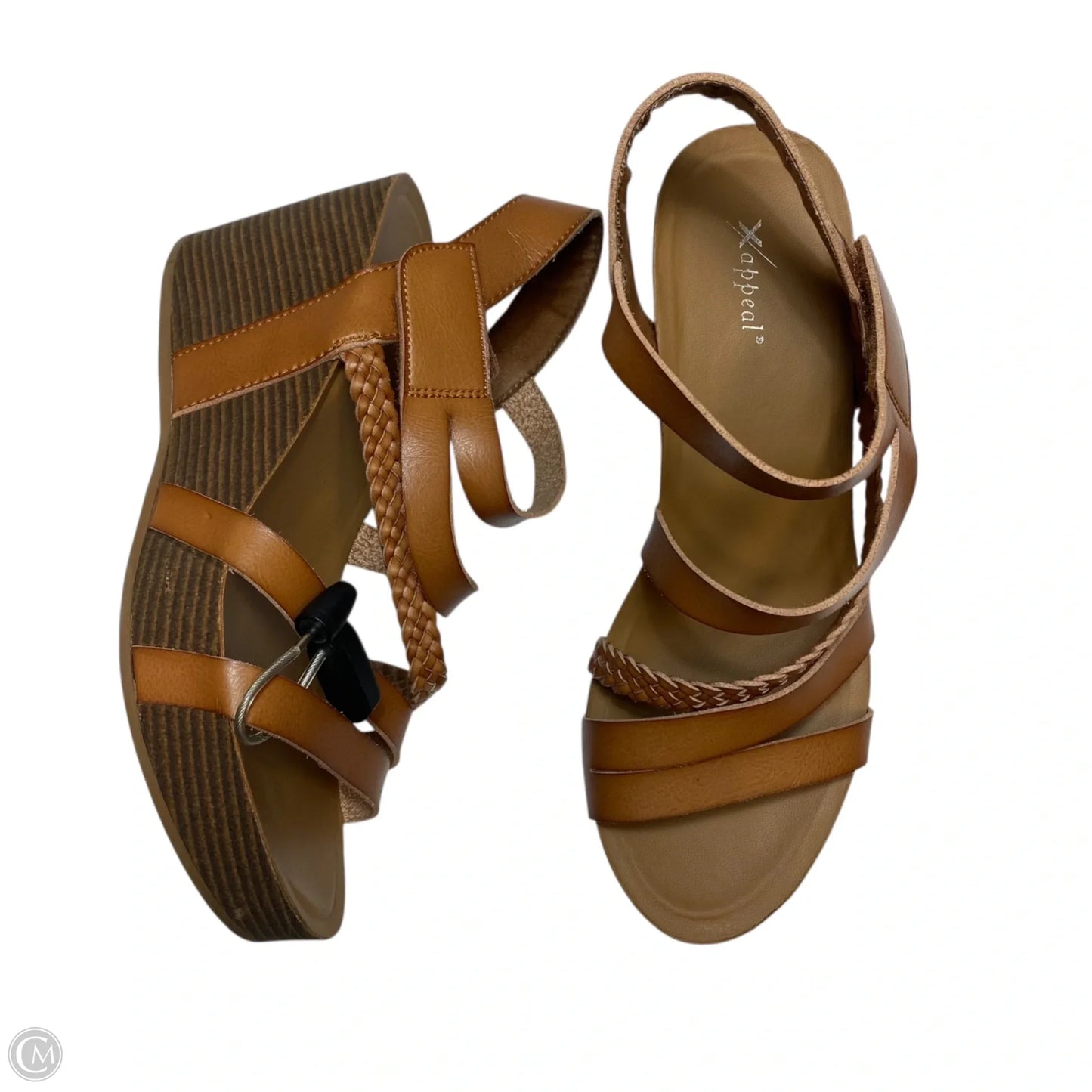 Sandals Heels Wedge By Xappeal In Brown, Size: 11
