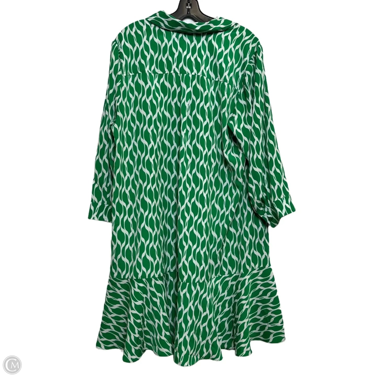 Dress Casual Short By Cato In Green & White, Size: 1x