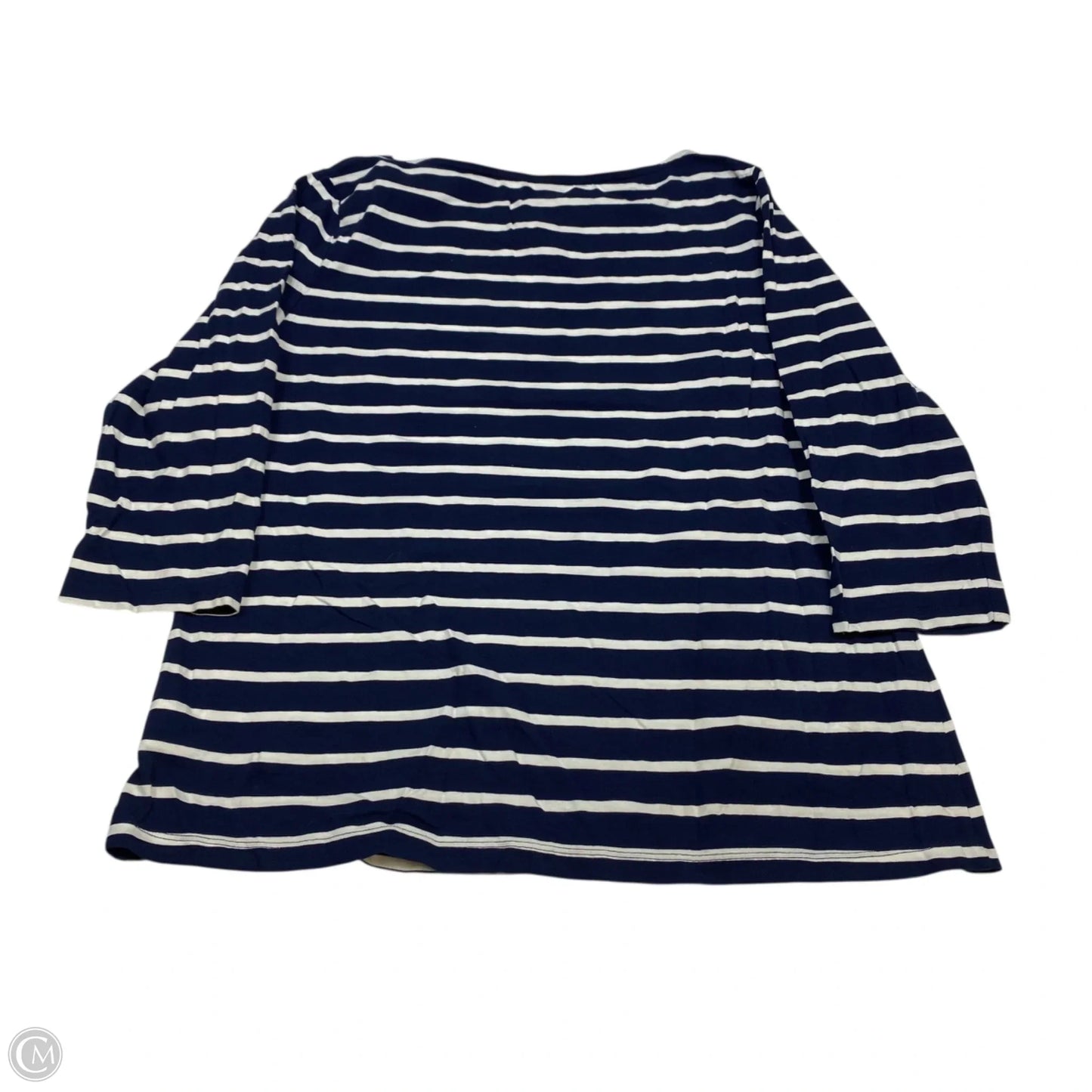 Top 3/4 Sleeve Basic By A New Day In Blue & White, Size: Xxl