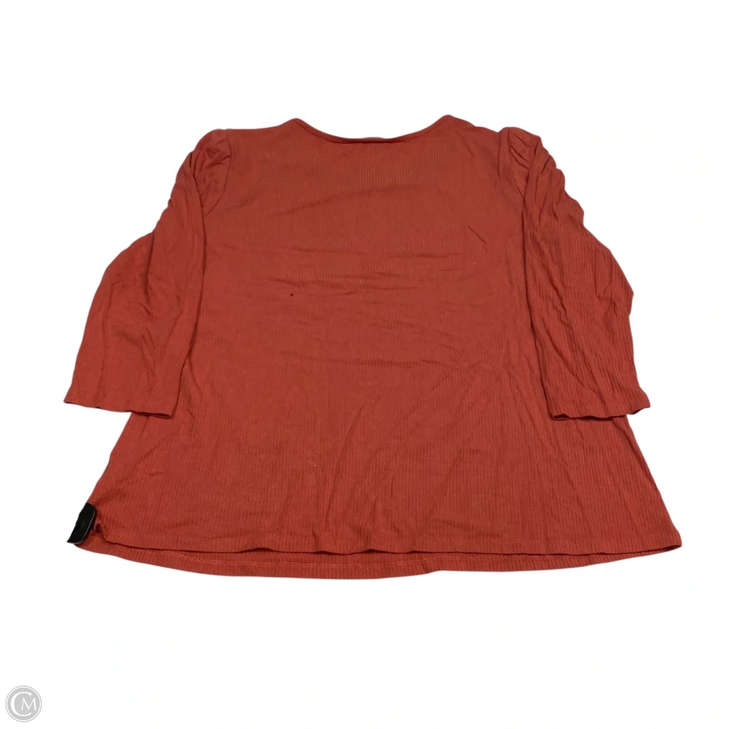 Top 3/4 Sleeve Basic By Time And Tru In Orange, Size: Xl