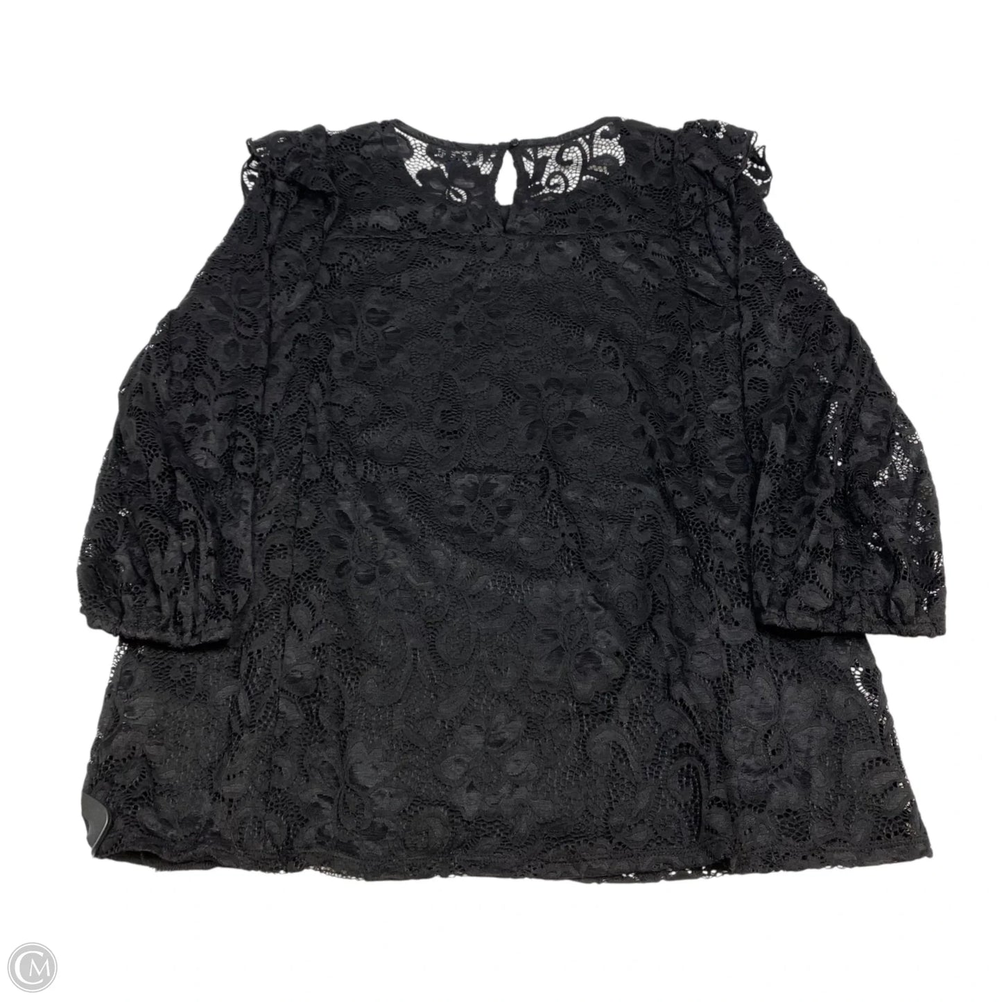 Top 3/4 Sleeve By Olivia Blu In Black, Size: Xl