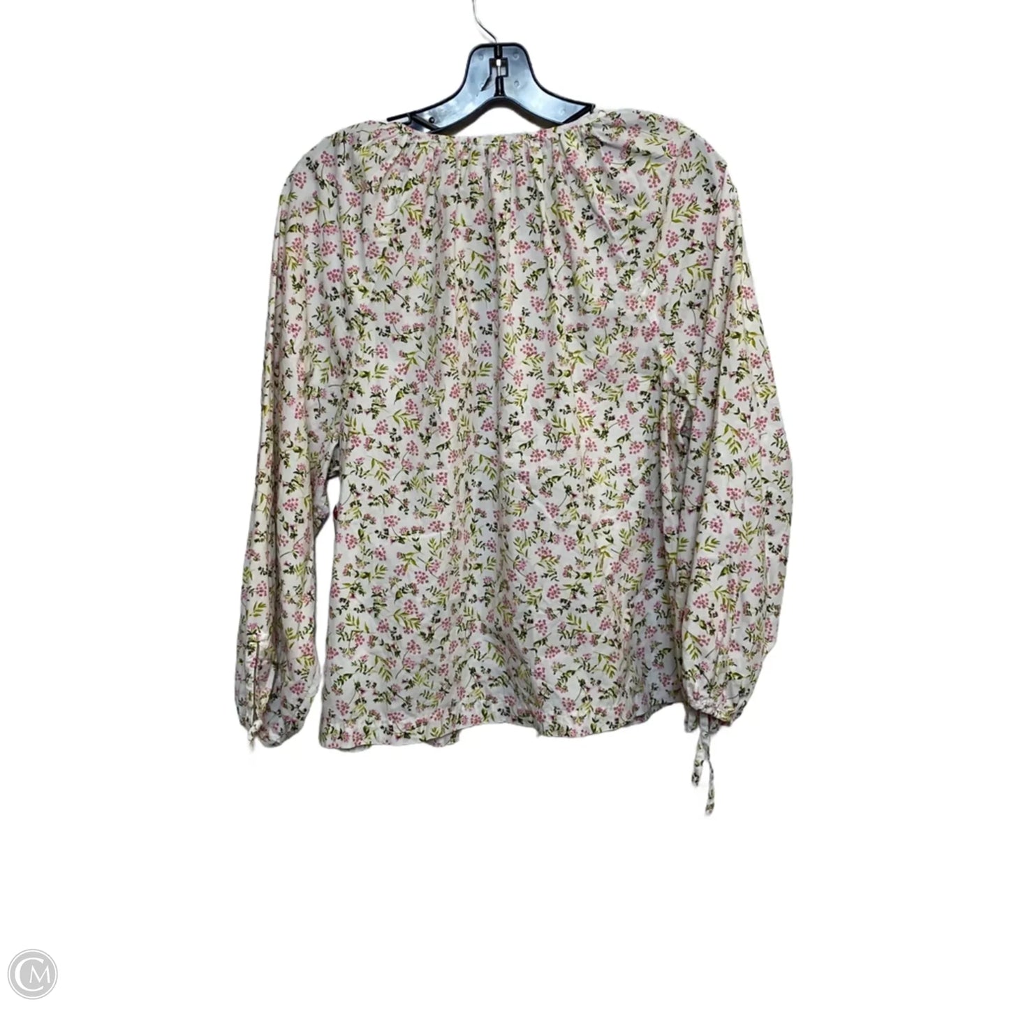 Top Long Sleeve By J. Crew In Pink & White, Size: L